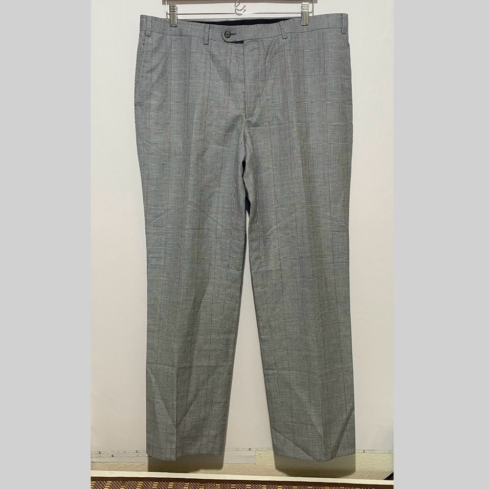 Indochino Yaletown Gray Plaid Dress‎ Pants Mens 38 Tailored Trousers Office